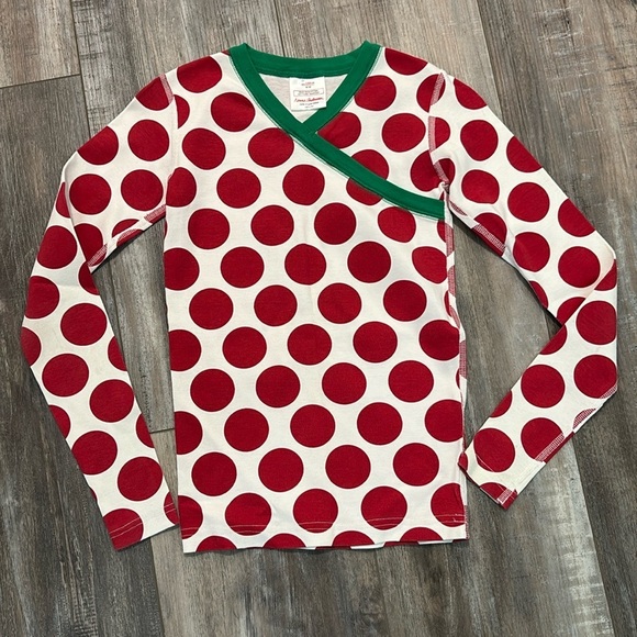 Hanna Andersson Other - Hanna Andersson Girls Long Sleeve Polkadot  Christmas Pajamas Shirt size 12